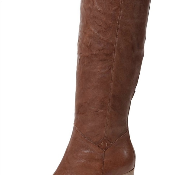 Michela waterproof leather cognac tall boot - Picture 4 of 11